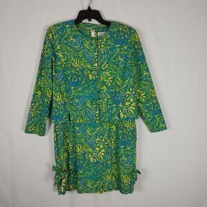 Lilly Pulitzer Yellow Blue Tiger Palm Dress Blazer